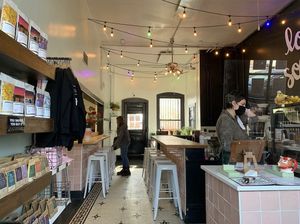 Inside of the shop (photo from Brooke C on Yelp)  at Amateur Coffee in Omaha