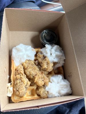 Chick’n and waffles (GF)  at Amateur Coffee in Omaha