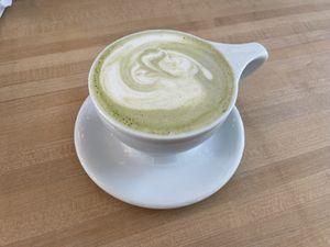 Jade Matcha + Rose Latté  at Amateur Coffee in Omaha