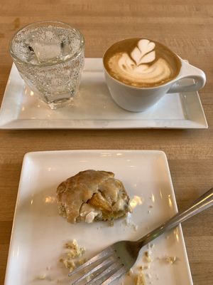 Cappuccino and  peach scone.  at Amateur Coffee in Omaha