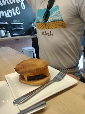 Breakfast sandwich at Amateur Coffee in Omaha