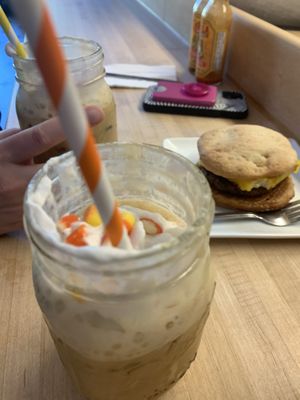 the candy corn latte is AMAZING 🤩🤩🤩🤩  at Amateur Coffee in Omaha