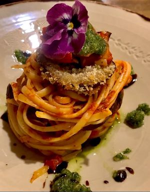 The vegan “lasagna"  at Polpetta in New Plymouth