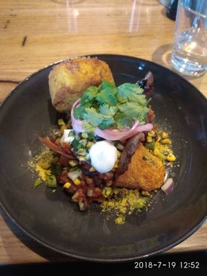 Sweet potato burrito bowl. at The Hatter and the Hare in Bayswater