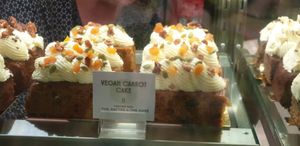 Vegan carrot cake at The Hatter and the Hare in Bayswater