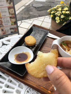 Potato croquet - vegan at SaiShokuKenBi in Hiroshima