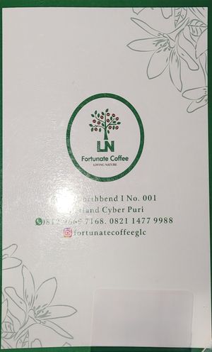 Menu book at LN Fortunate Coffee - Green Lake City in Tangerang