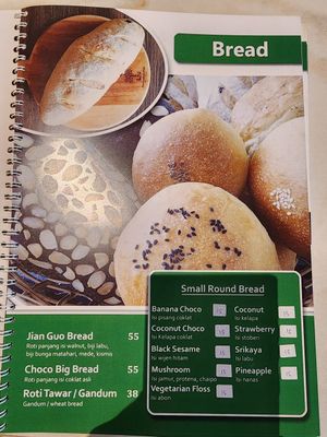 Bread menu at LN Fortunate Coffee - Green Lake City in Tangerang