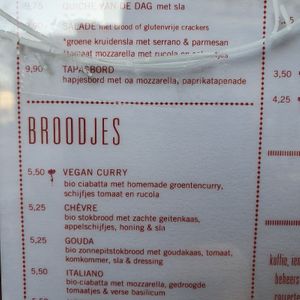 part of meny - vegan curry option at Barista Coffee & Cake in Ghent