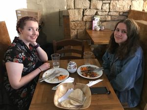 Customers enjoying our falafel at The Old Station in Bath
