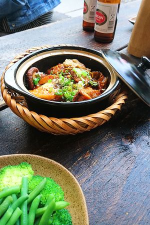 Tofu in a clay pot at SORA - Vietnamese Vegan Cuisine in Berlin
