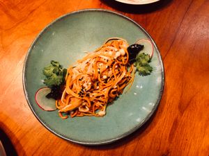 Dry Toss Cordycep Flowers at Ganglamedo Vegetarian Cuisine in Central Singapore
