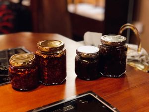 Five Nuts & Mushroom with peanuts. Perfect on its own or with vegetables. Waitress suggest stir frying it with rice at Ganglamedo Vegetarian Cuisine in Central Singapore