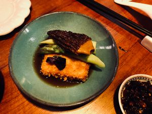 Pan-fried Morel at Ganglamedo Vegetarian Cuisine in Central Singapore