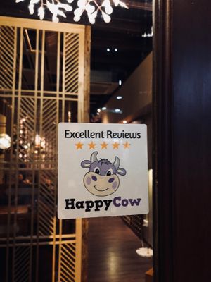 Happycow Decal at Ganglamedo Vegetarian Cuisine in Central Singapore