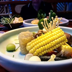 Hot pot vegetables  at Ganglamedo Vegetarian Cuisine in Central Singapore