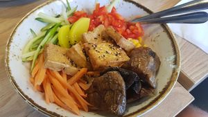 Tofu and mushroom bibimbap at Tuk Tuck in Bristol