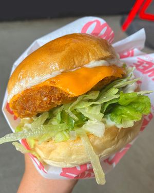 Garlic Mayo Chickn Burger (vegan) at Oowee Diner in Bristol