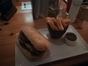 Chickpea burger at The Willy Wicket in Bristol