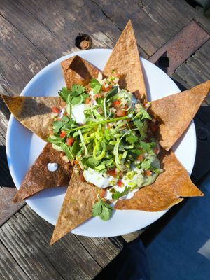 Rockaway nachos ( the best nachos I have ever had) at Rockaway Cafe in Temple Cloud