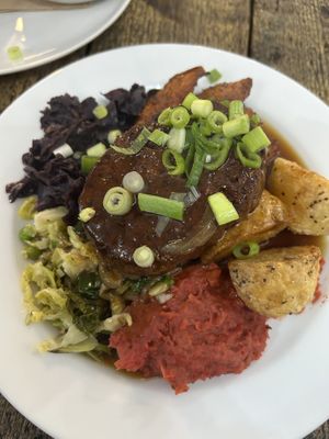 Vegan roast dinnerr  at Rockaway Cafe in Temple Cloud