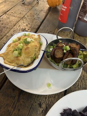 Roast dinner sides  at Rockaway Cafe in Temple Cloud