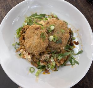 Thai ‘fish’ cakes  at Rockaway Cafe in Temple Cloud