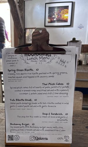 Lunch menu   at Rockaway Cafe in Temple Cloud