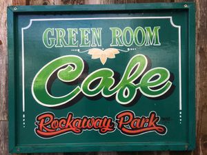 The cafe sign at Rockaway Cafe in Temple Cloud