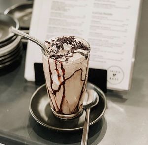 vegan iced chocolate at Third Base Coffee in Palm Beach