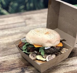 Vegan Breaky Burger at Third Base Coffee in Palm Beach