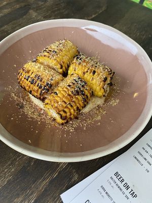 Grilled Corn with Cashew Cream #Veganuary at Francie's Pizzeria in Coolangatta