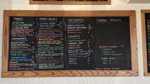 Food menu  at Y'not Organic in Pismo Beach