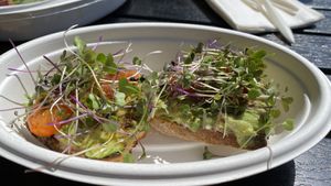Leigh's toast, absolutely amazing. Seriously. at Y'not Organic in Pismo Beach
