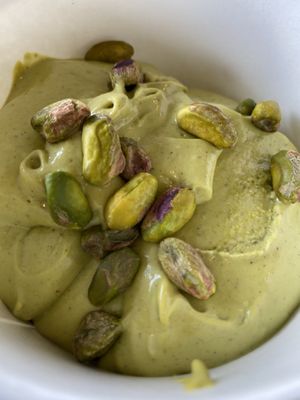 Pistachio frozen delight.  Very pistachio-ey.  Yummy at Y'not Organic in Pismo Beach