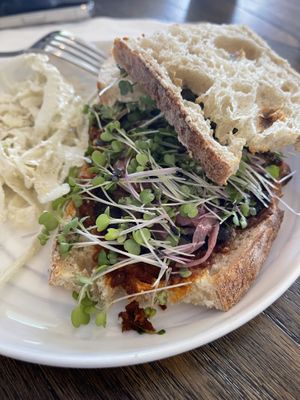 Mushroom sausage   at Y'not Organic in Pismo Beach