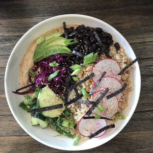 Brown rice bowl at Y'not Organic in Pismo Beach