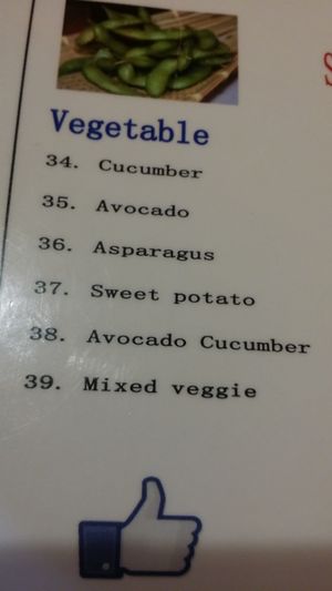 veggie rolls at Sushi Factory in Melbourne