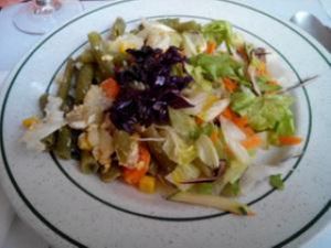 Salad option #3: half of the mixed salad and half of the cooked vegetable salad at Vegetariano in Bilbao