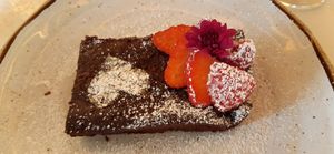 Sweet popato and cocoa vegan brownie 😍 at Nicolau Lisboa in Lisbon