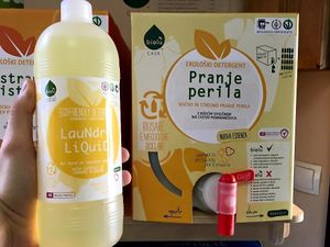 Biolu vegan bulk refillable cleaning products.

Photo by: Zlata ptička on Facebook at Zlata ptička in Kamnik