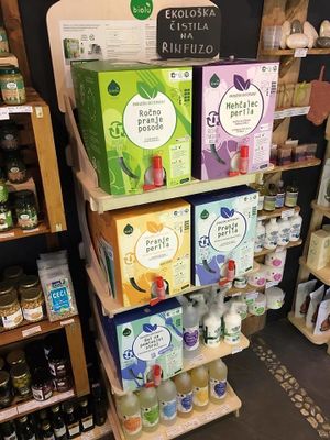 Biolu vegan bulk refillable cleaning products.

Photo by: Trgovina Krajček on Facebook at Trgovina Krajček in Kranj