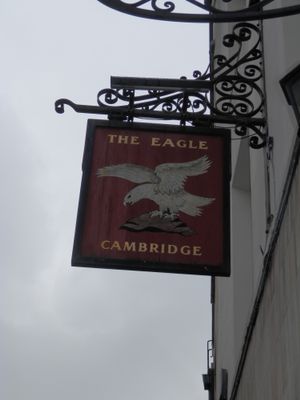 Pub sign at The Eagle in Cambridge