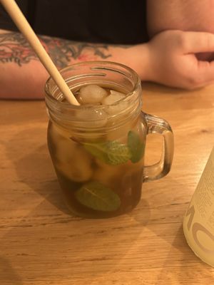 Red fruit ice teaa  at H&K's - Vlaamsesteenweg in Brussels