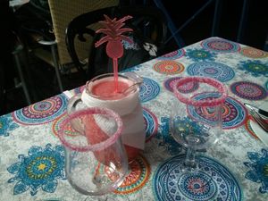 1/2L non-alcoholic strawberry Margherita. Good choice!  at El Chango in Tenerife