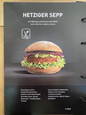 Veganer Burger at Pims Burger in Bolzano