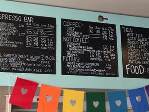 menu at Salty Fox Coffee in San Juan Island