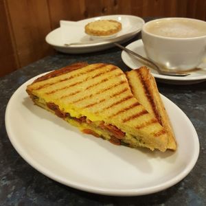 Vegan pesto and mozzarella toastie at Coughlans Bakery - Reigate in Reigate