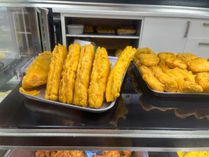 fried potato sandwich at Anand Sweets in Leeds