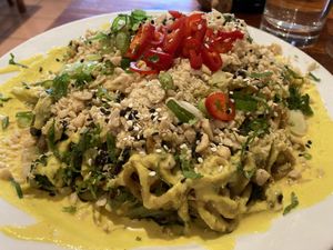 Noodle stir fry at Amrutha Lounge - Earlsfield in South West London